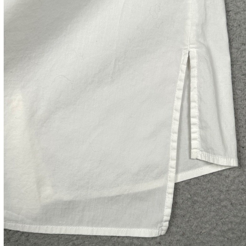 Eileen Fisher Sleeveless Tunic Women's XXS White Organic Cotton Button Up Shirt - Picture 5 of 11